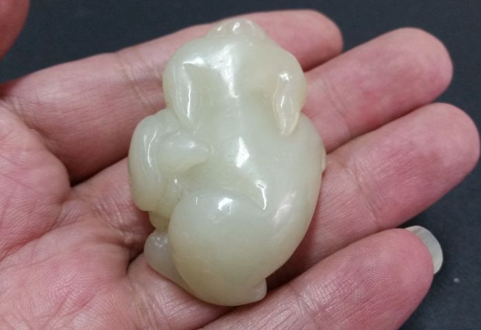古玩玉器和田玉雕金蟾玉龜把件拍賣,當前價格580元