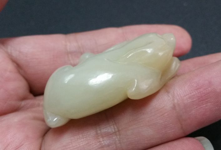 古玩玉器和田玉雕金蟾玉龜把件拍賣,當前價格580元