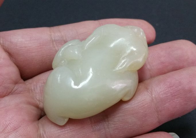 古玩玉器和田玉雕金蟾玉龜把件拍賣,當前價格580元