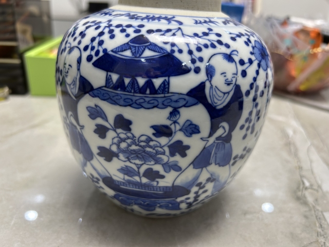 古玩陶瓷喜報平安青花罐拍賣，當前價格2000元