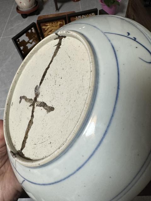 古玩陶瓷青花淡描太陽花盤拍賣，當前價格600元