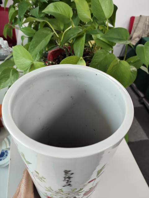 古玩陶瓷柳樹黃鶯紋彩繪帽筒拍賣,當前價格400元