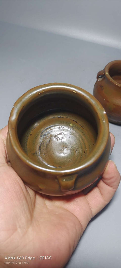 古玩陶瓷耀州窯紫金釉雙系罐一對拍賣，當(dāng)前價格16000元