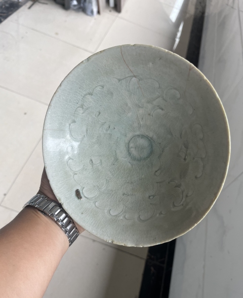 古玩陶瓷宋.影青釉云氣紋斗笠碗拍賣,當前價格2980元
