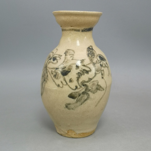 古玩陶瓷清代花卉紋青花瓶拍賣，當前價格850元
