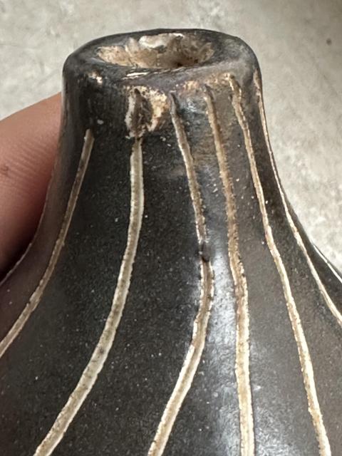 古玩陶瓷磁州窯剃刻劃黑釉葫蘆瓶拍賣,當前價格18888元