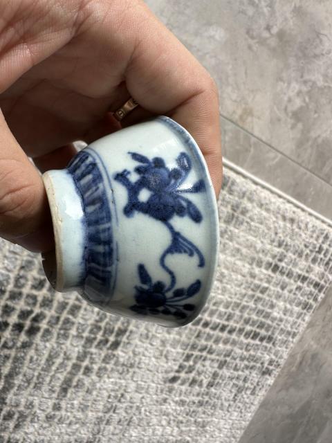 古玩陶瓷青花三多紋茶杯拍賣(mài)，當(dāng)前價(jià)格2000元