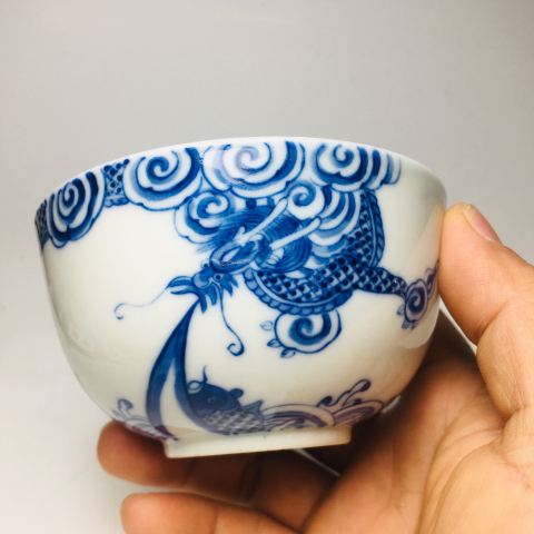 古玩陶瓷(精品收藏級)青花魚化龍紋墩式碗拍賣,當(dāng)前價格3888元