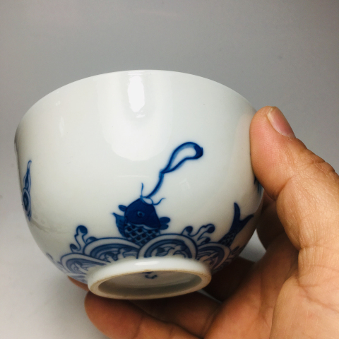 古玩陶瓷(精品收藏級)青花魚化龍紋墩式碗拍賣,當(dāng)前價格3888元