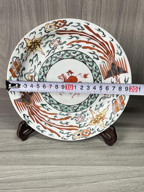 古玩陶瓷清代 五彩人物紋盤拍賣，當(dāng)前價格560元