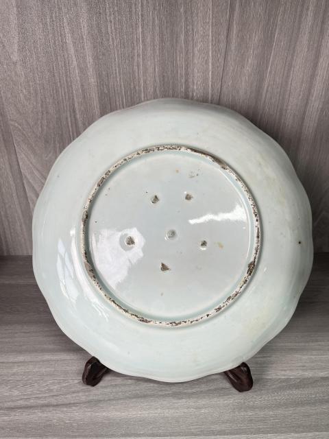 古玩陶瓷清代 青花山水人物紋大盤拍賣，當前價格550元