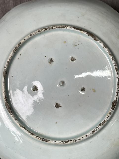 古玩陶瓷清代 青花山水人物紋大盤拍賣，當前價格550元