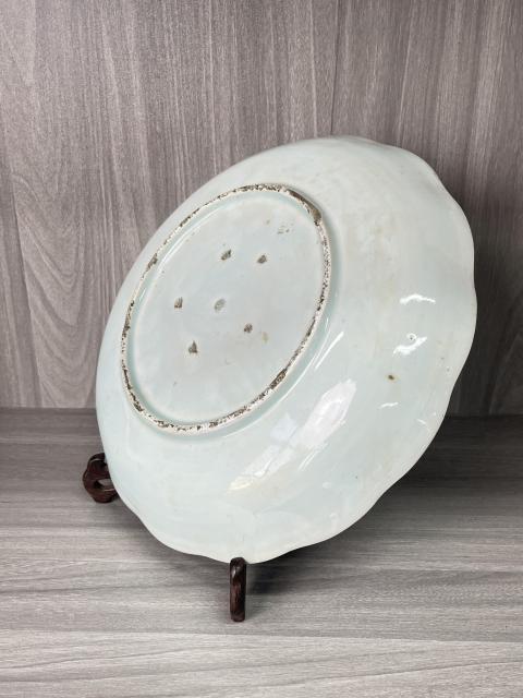 古玩陶瓷清代 青花山水人物紋大盤拍賣，當前價格550元