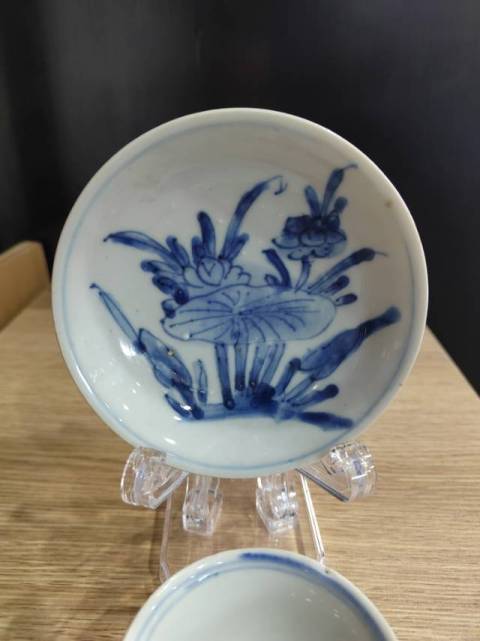 古玩陶瓷清康熙外紫金釉內(nèi)青花杯盤拍賣,當前價格1888元