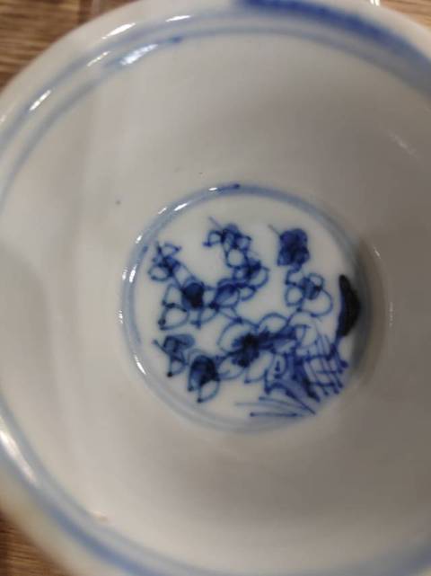 古玩陶瓷清康熙外紫金釉內(nèi)青花杯盤拍賣,當前價格1888元