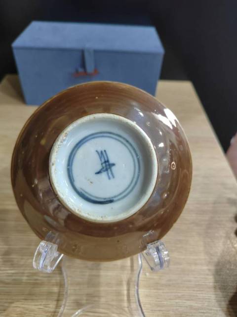 古玩陶瓷清康熙外紫金釉內(nèi)青花杯盤拍賣,當前價格1888元