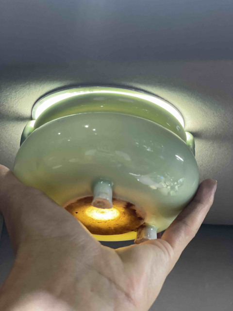 古玩陶瓷豆青釉繩耳爐拍賣，當前價格62000元