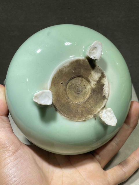 古玩陶瓷豆青釉繩耳爐拍賣，當前價格62000元