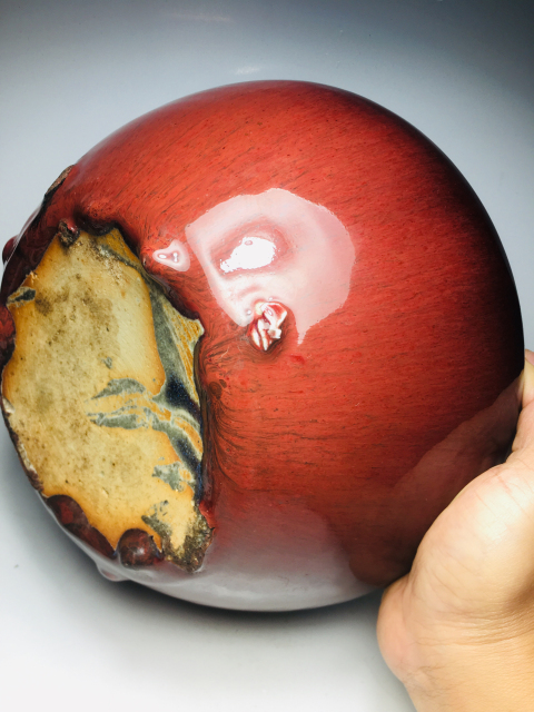 古玩陶瓷(收藏佳品)鈞紅釉三乳足缽式香爐拍賣(mài),當(dāng)前價(jià)格0元