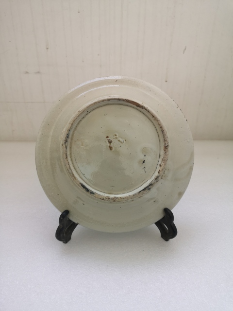 古玩陶瓷清早期五福同壽青花盤拍賣,當前價格750元