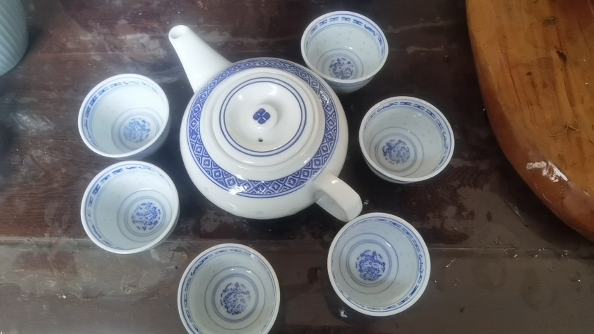 古玩陶瓷青花玲瓏茶具拍賣,當(dāng)前價格900元