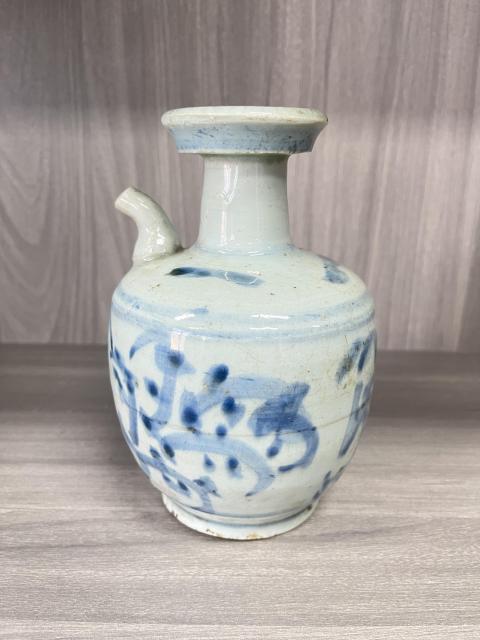 古玩陶瓷明崇禎  青花花卉紋花澆拍賣，當前價格800元