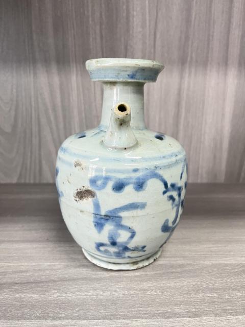 古玩陶瓷明崇禎  青花花卉紋花澆拍賣，當前價格800元