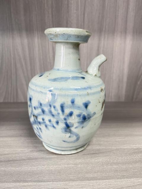古玩陶瓷明崇禎  青花花卉紋花澆拍賣，當前價格800元