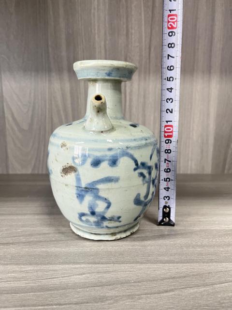 古玩陶瓷明崇禎  青花花卉紋花澆拍賣，當前價格800元