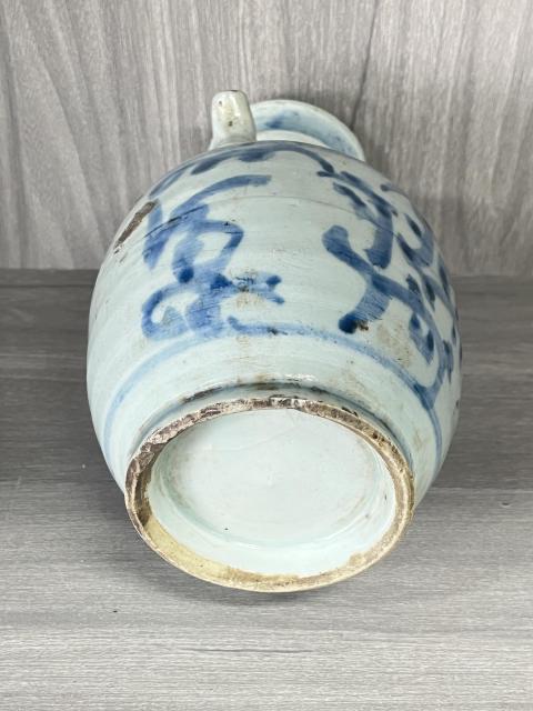 古玩陶瓷明崇禎  青花花卉紋花澆拍賣，當前價格800元