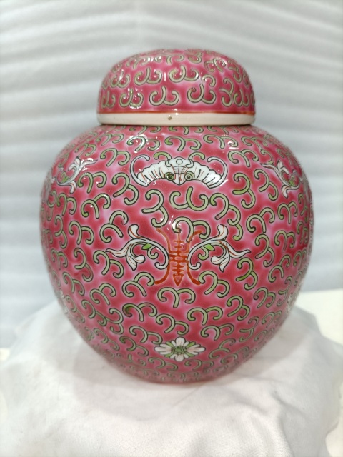古玩陶瓷花間壽字紋彩繪罐拍賣,當前價格880元