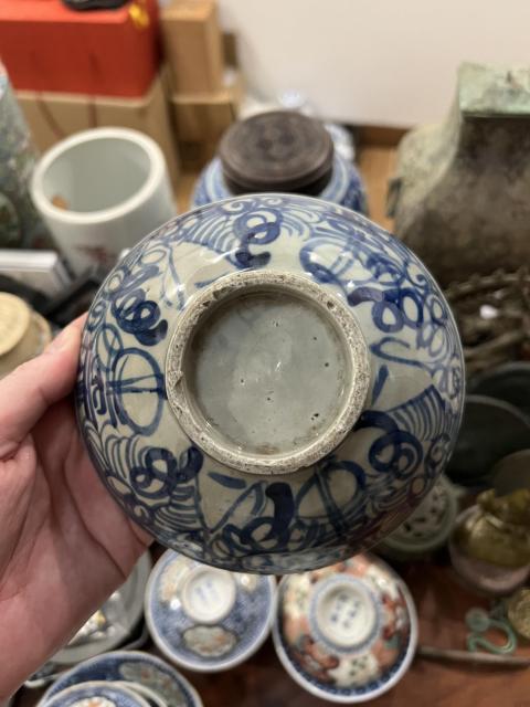 古玩陶瓷清代花間囍字紋青花碗拍賣,當(dāng)前價(jià)格233元