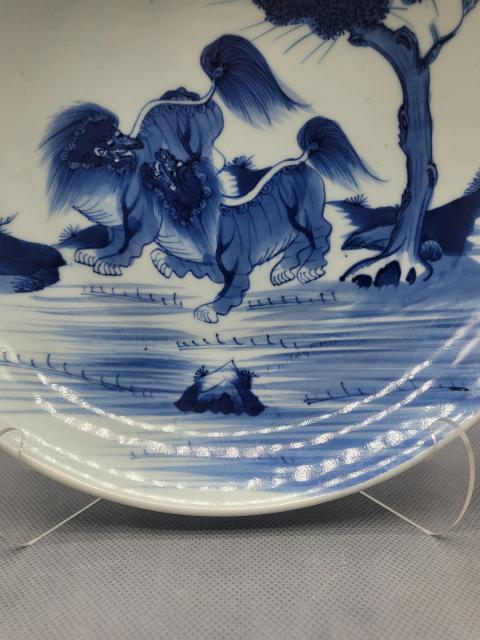 古玩陶瓷雍正青花事事如意圖大盤拍賣，當前價格15000元