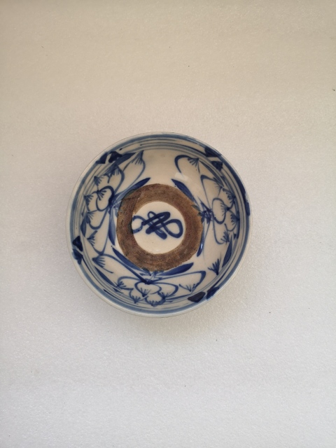 古玩陶瓷明末清初花卉紋青花碗拍賣,當前價格750元