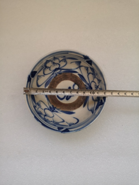 古玩陶瓷明末清初花卉紋青花碗拍賣,當前價格750元
