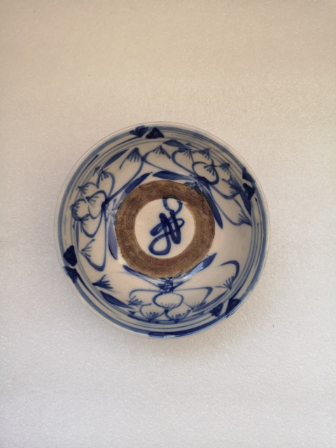 古玩陶瓷明末清初花卉紋青花碗拍賣,當前價格750元