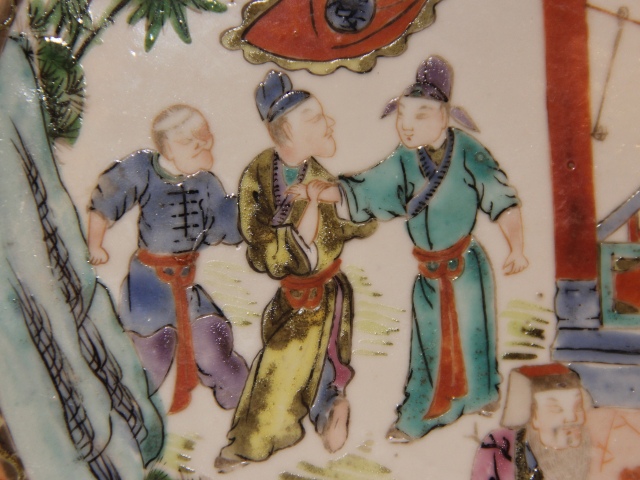 古玩陶瓷清咸豐?廣彩庭院人物故事紋盤（精品）拍賣，當(dāng)前價格1788元