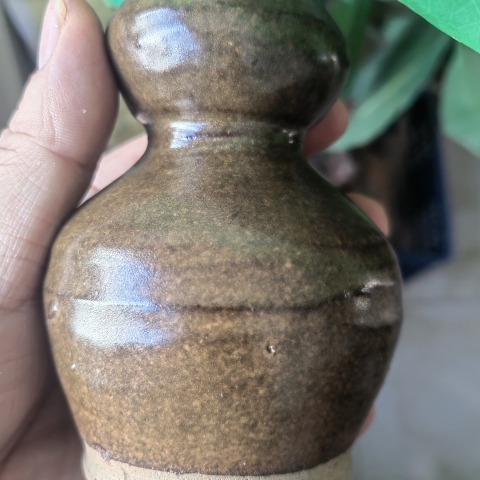 古玩陶瓷褐釉葫蘆瓶拍賣，當前價格1900元