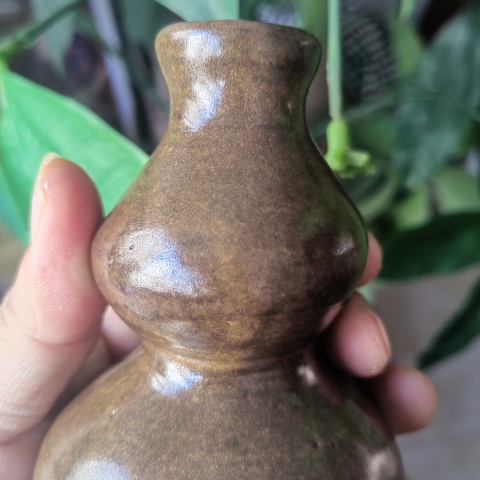 古玩陶瓷褐釉葫蘆瓶拍賣，當前價格1900元