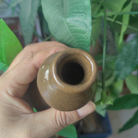 古玩陶瓷褐釉葫蘆瓶拍賣，當前價格1900元