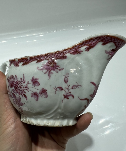 古玩陶瓷胭脂紅彩折枝花卉爵杯拍賣,當前價格0元