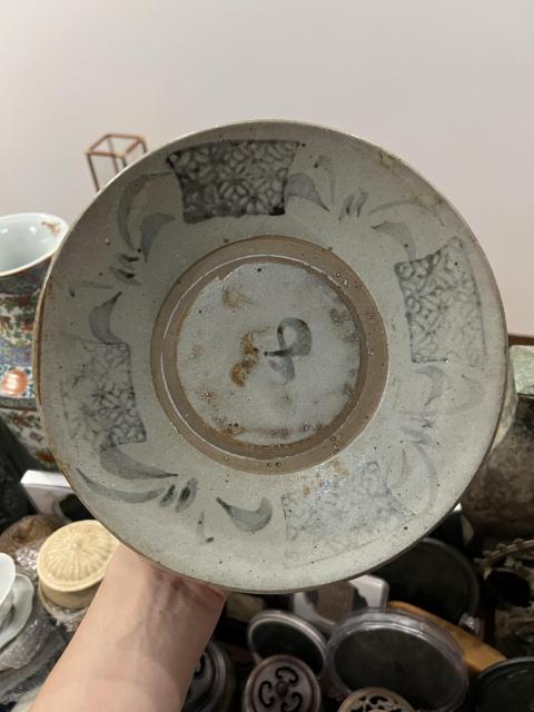 古玩陶瓷清代青花盤拍賣,當前價格199元