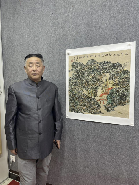 古玩字畫周小軍大師精品山水斗方拍賣，當前價格5788元