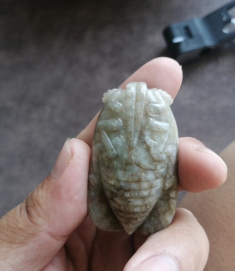 古玩玉器明末清初 和田玉雕“蟬形”佩拍賣,當前價格6500元