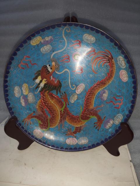 古玩雜項景泰藍盤拍賣,當前價格1288元