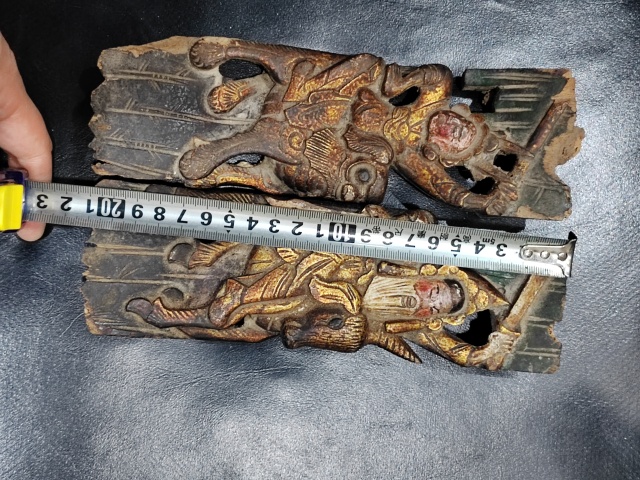 古玩雜項(xiàng)桃源工漆金木雕戲曲人物一對(duì)拍賣,當(dāng)前價(jià)格680元