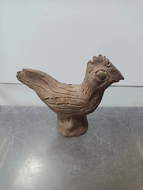 古玩陶瓷漢代灰陶公雞玩具擺件拍賣，當前價格1200元