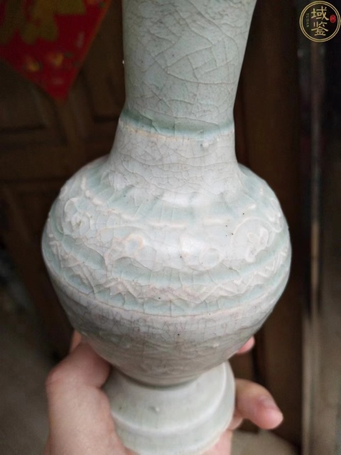 古玩陶瓷宋：青白釉模印花卉紋盤口瓶拍賣，當前價格57000元