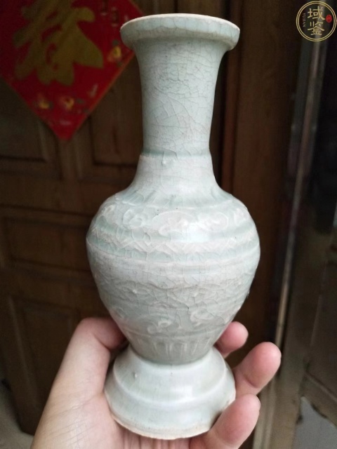古玩陶瓷宋：青白釉模印花卉紋盤口瓶拍賣，當前價格57000元