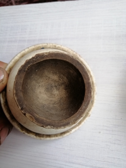 古玩陶瓷哥釉青花花卉紋高足貢盤拍賣，當前價格3988元